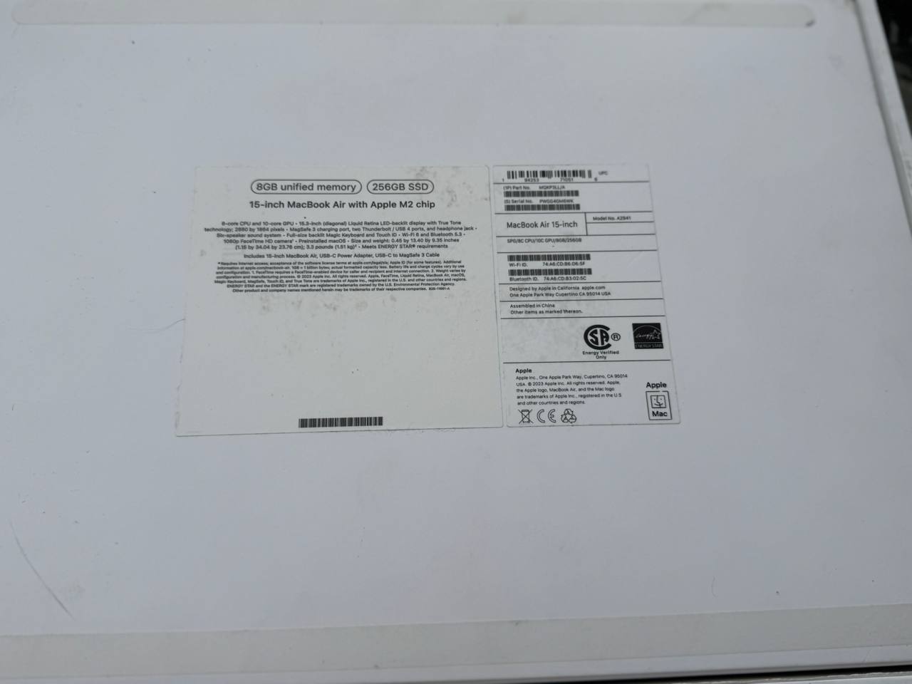 MacBook Air 15” M2 2023 Состояние отличное, работает идеально. M2 / 8GB / 256GB SSD Экран 