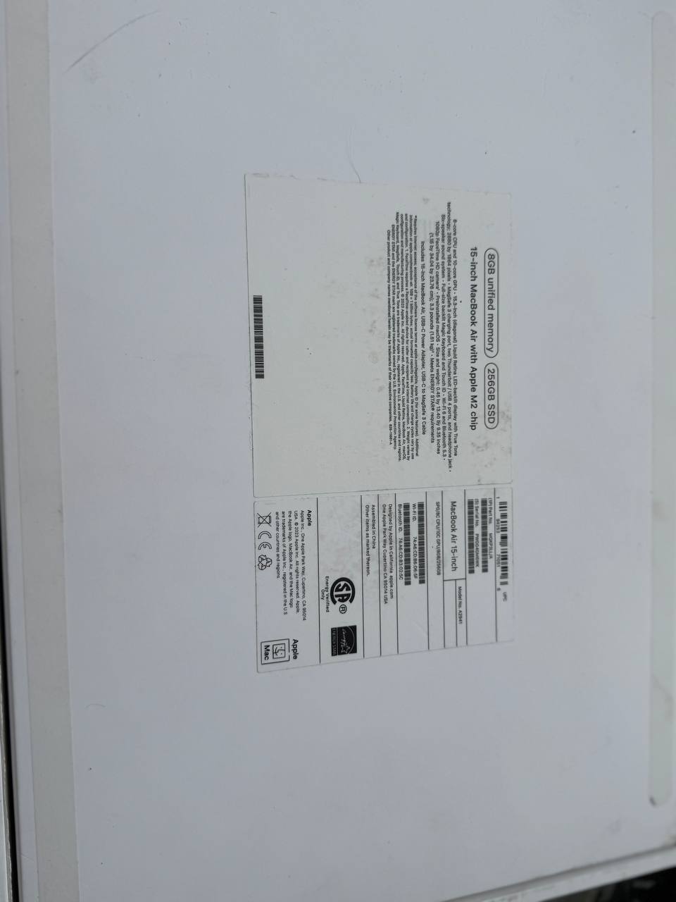MacBook Air 15” M2 2023 Состояние отличное, работает идеально. M2 / 8GB / 256GB SSD Экран 