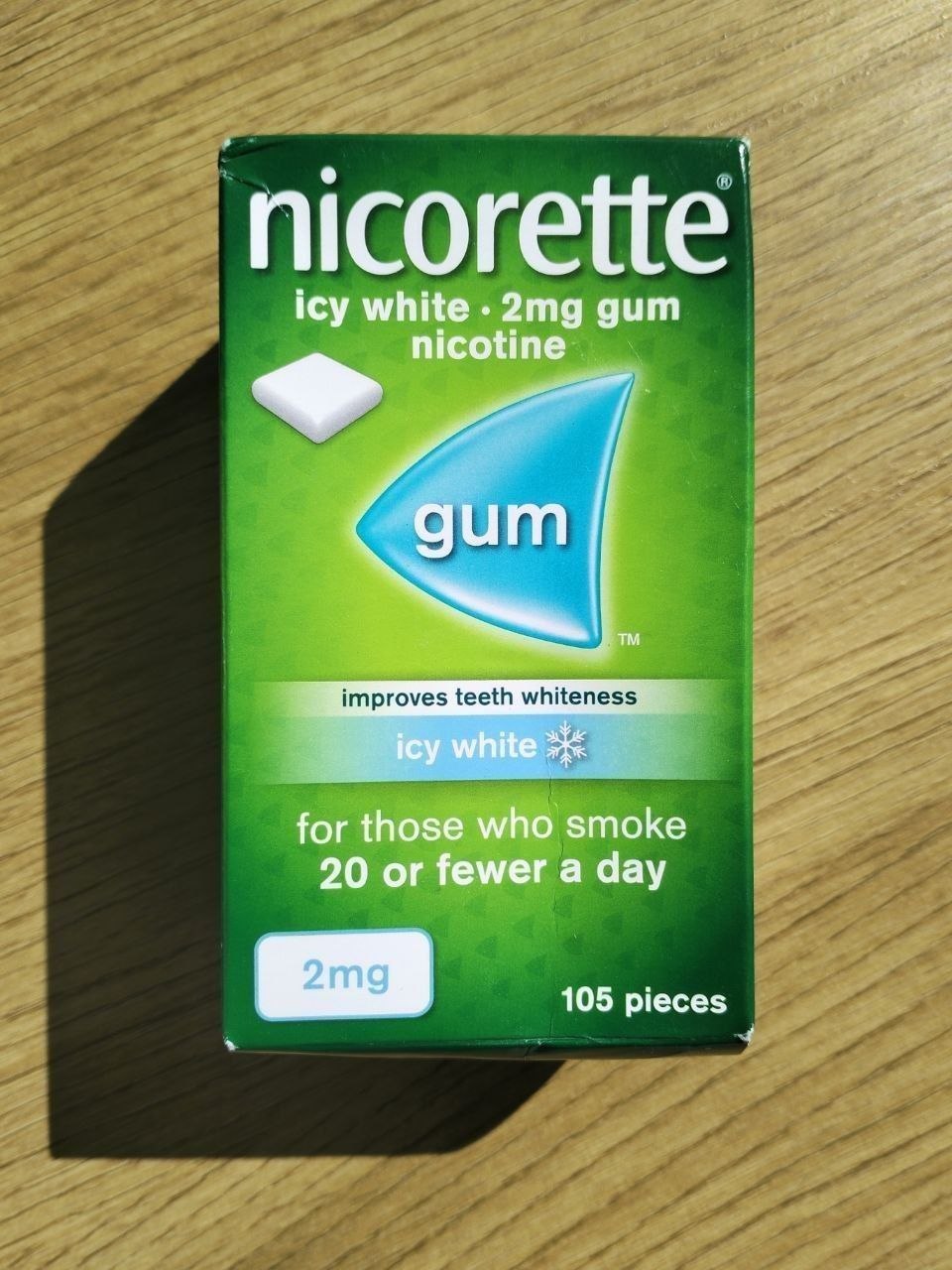Никотиновая жвачка Nicorette – 105 штук по 2 мг никотина, с мятным вкусом Может применятьс