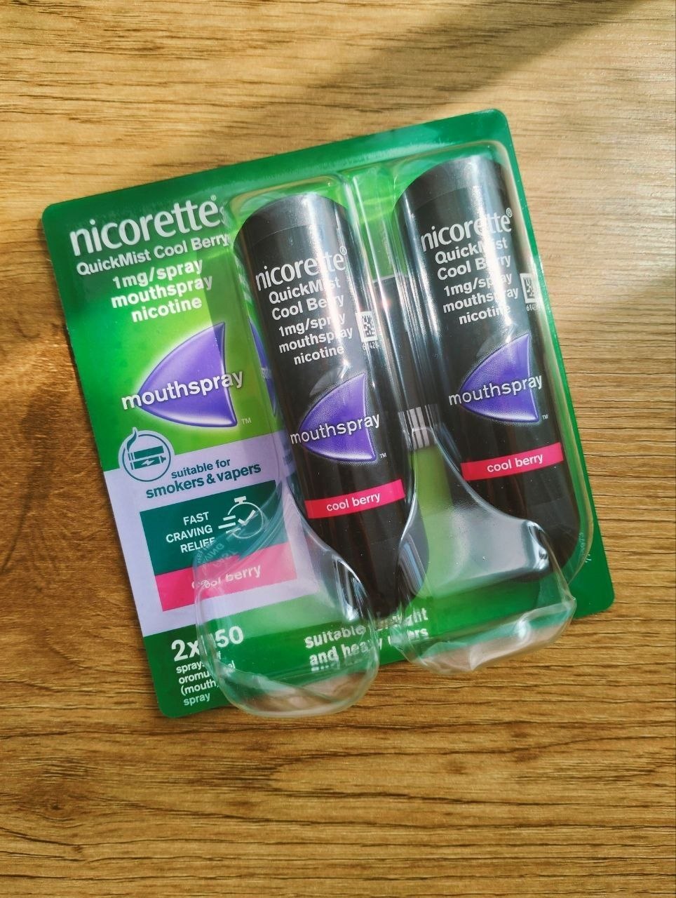 Никотиновый спрей Nicorette – суммарно 300 доз по 1 мг никотина Новый, оригинальный, в пол